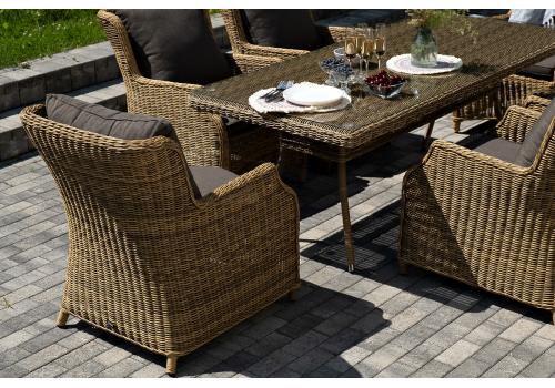  "Неаполь" обеденная группа плетеная из искусственного ротанга, цвет соломенный, фото 8 