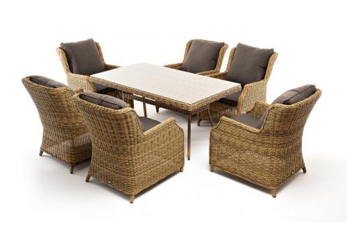  "Неаполь" обеденная группа плетеная из искусственного ротанга, цвет соломенный, фото 14 