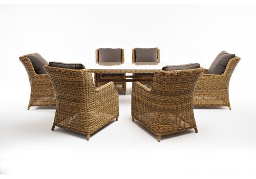  "Неаполь" обеденная группа плетеная из искусственного ротанга, цвет соломенный, фото 15 