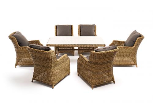  "Неаполь" обеденная группа плетеная из искусственного ротанга, цвет соломенный, фото 16 