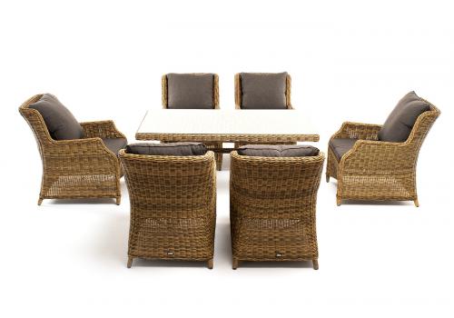  "Неаполь" обеденная группа плетеная из искусственного ротанга, цвет соломенный, фото 17 