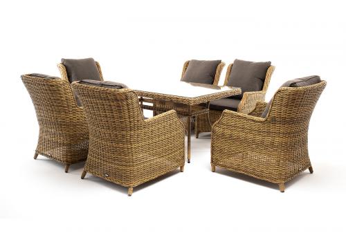  "Неаполь" обеденная группа плетеная из искусственного ротанга, цвет соломенный, фото 18 