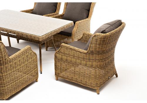  "Неаполь" обеденная группа плетеная из искусственного ротанга, цвет соломенный, фото 19 
