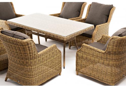  "Неаполь" обеденная группа плетеная из искусственного ротанга, цвет соломенный, фото 20 