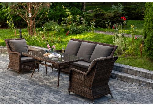  "Гляссе" обеденная группа из искусственного ротанга, цвет коричневый, фото 2 