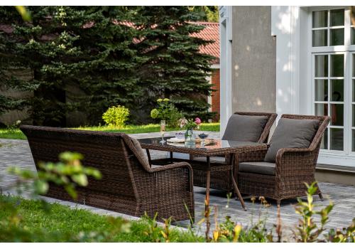  "Гляссе" обеденная группа из искусственного ротанга, цвет коричневый, фото 3 