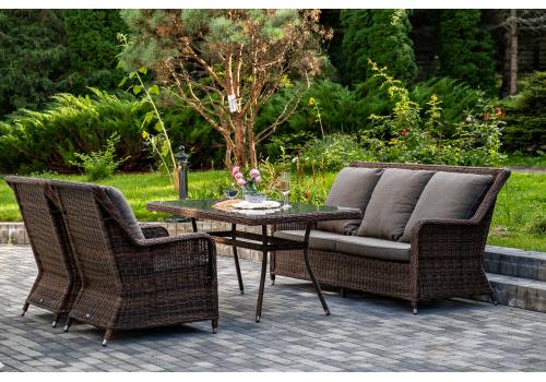  "Гляссе" обеденная группа из искусственного ротанга, цвет коричневый, фото 5 