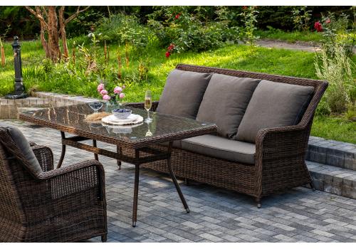  "Гляссе" обеденная группа из искусственного ротанга, цвет коричневый, фото 6 