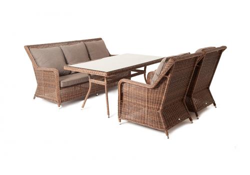  "Гляссе" обеденная группа из искусственного ротанга, цвет коричневый, фото 12 