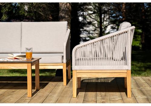  "Канны" лаунж-зона 4-местная из роупа со столиком "Канны" цвета "дуб", основание дуб, роуп бежевый, фото 7 