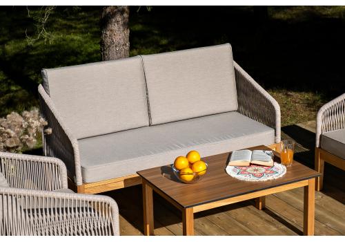  "Канны" лаунж-зона 4-местная из роупа со столиком "Канны" цвета "дуб", основание дуб, роуп бежевый, фото 10 