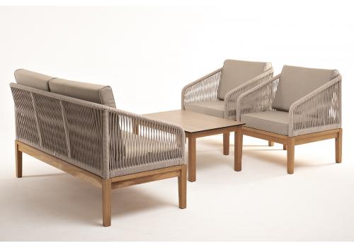  "Канны" лаунж-зона 4-местная из роупа со столиком "Канны" цвета "дуб", основание дуб, роуп бежевый, фото 20 
