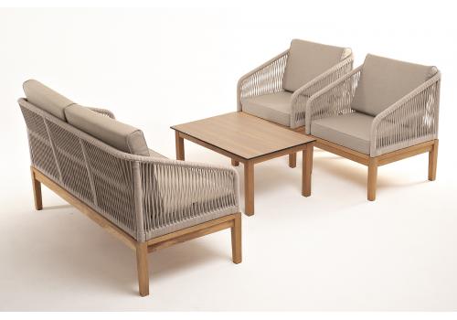  "Канны" лаунж-зона 4-местная из роупа со столиком "Канны" цвета "дуб", основание дуб, роуп бежевый, фото 21 