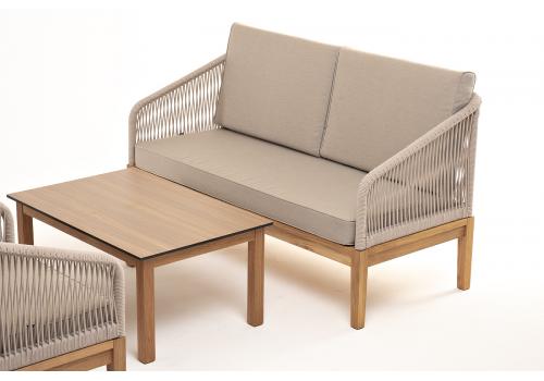  "Канны" лаунж-зона 4-местная из роупа со столиком "Канны" цвета "дуб", основание дуб, роуп бежевый, фото 23 