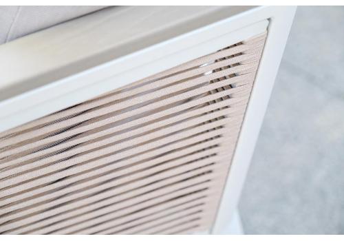  "Сан Ремо" кресло плетеное из роупа садовое, каркас алюминий белый, роуп бежевый, ткань бежевая, фото 12 