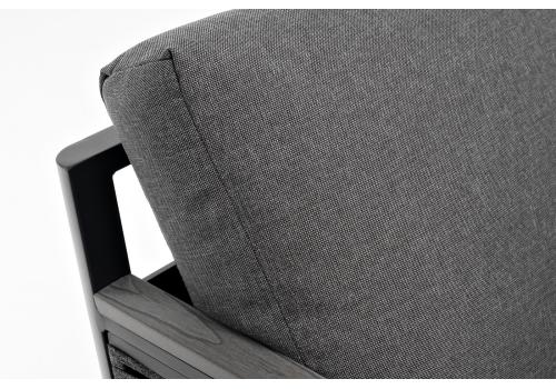  "Сан Ремо" диван 2-местный плетеный из роупа, каркас алюминий темно-серый, роуп серый, ткань серая, фото 4 