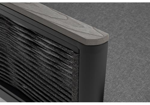  "Сан Ремо" диван 2-местный плетеный из роупа, каркас алюминий темно-серый, роуп серый, ткань серая, фото 5 