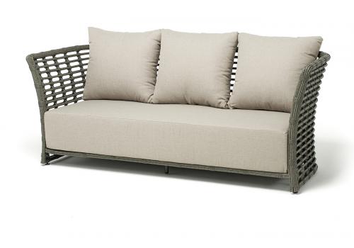  "Валенсия" диван из искусственного ротанга трехместный, цвет серый, фото 1 