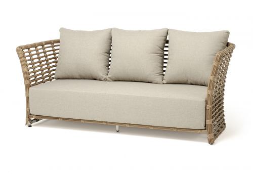  "Валенсия" диван из искусственного ротанга трехместный, цвет соломенный, фото 1 