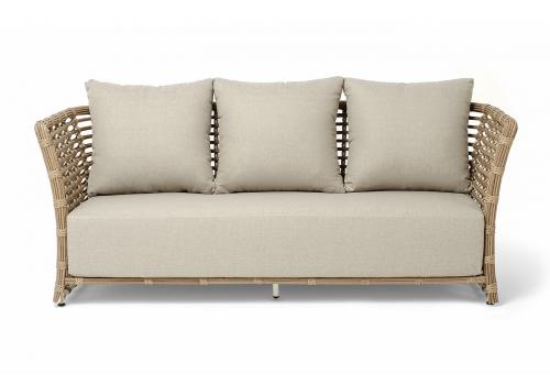  "Валенсия" диван из искусственного ротанга трехместный, цвет соломенный, фото 2 