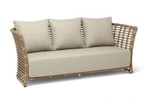  "Валенсия" диван из искусственного ротанга трехместный, цвет соломенный, фото 3 
