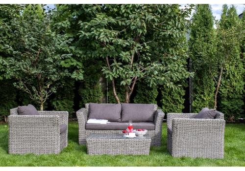  "Капучино Сингл" лаунж-зона из искусственного ротанга (гиацинт), цвет серый, фото 1 