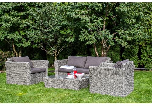  "Капучино Сингл" лаунж-зона из искусственного ротанга (гиацинт), цвет серый, фото 2 