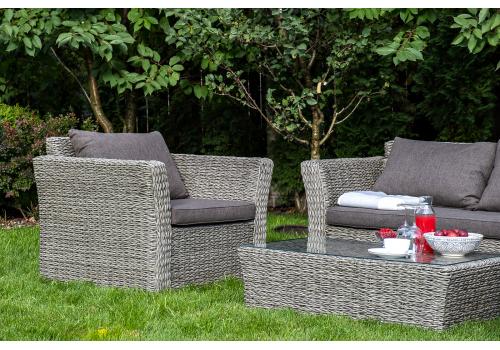  "Капучино Сингл" лаунж-зона из искусственного ротанга (гиацинт), цвет серый, фото 3 