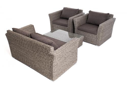  "Капучино Сингл" лаунж-зона из искусственного ротанга (гиацинт), цвет серый, фото 5 