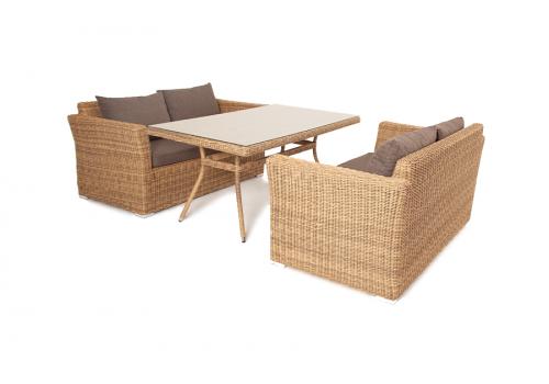  "Мокко" обеденная группа плетеная из ротанга, цвет соломенный, фото 1 