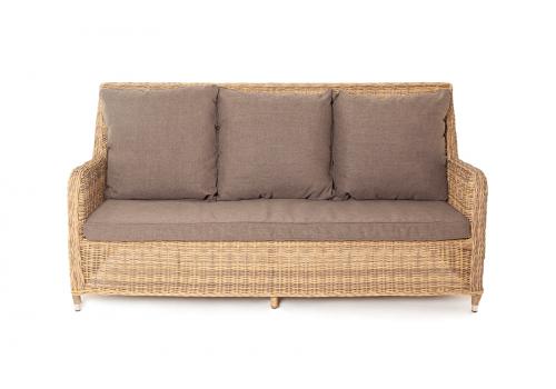  "Гляссе" диван трехместный из искусственного ротанга, цвет соломенный, фото 2 