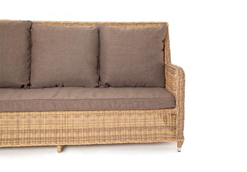  "Гляссе" диван трехместный из искусственного ротанга, цвет соломенный, фото 3 
