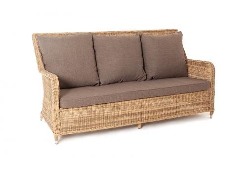 "Гляссе" диван трехместный из искусственного ротанга, цвет соломенный, фото 4 