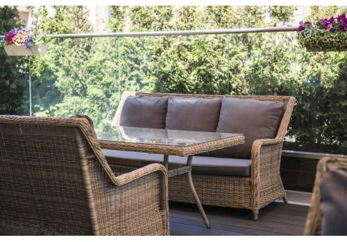  "Гляссе" диван трехместный из искусственного ротанга, цвет соломенный, фото 7 