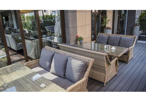  "Гляссе" диван трехместный из искусственного ротанга, цвет соломенный, фото 10 