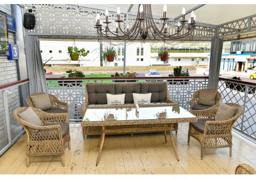  "Гляссе" диван трехместный из искусственного ротанга, цвет соломенный, фото 12 