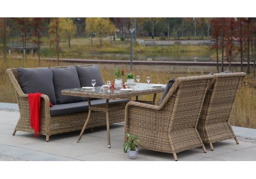  "Гляссе" диван трехместный из искусственного ротанга, цвет соломенный, фото 16 