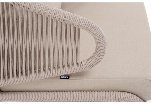  "Милан" лаунж-зона 5-местная плетеная из роупа (веревки), каркас алюминиевый белый, роуп бежевый, фото 5 