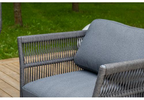  "Лугано" лаунж-зона 5-местная плетеная из роупа (веревки), каркас алюминиевый темно-серый, роуп темно-серый, фото 11 