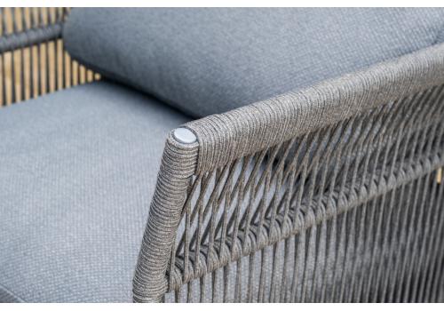  "Лугано" лаунж-зона 5-местная плетеная из роупа (веревки), каркас алюминиевый темно-серый, роуп темно-серый, фото 12 