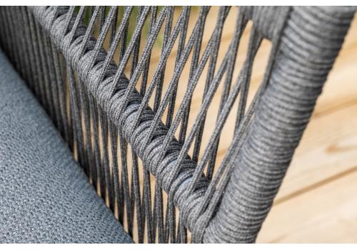  "Лугано" лаунж-зона 5-местная плетеная из роупа (веревки), каркас алюминиевый темно-серый, роуп темно-серый, фото 14 