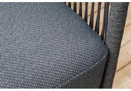  "Лугано" лаунж-зона 5-местная плетеная из роупа (веревки), каркас алюминиевый темно-серый, роуп темно-серый, фото 15 