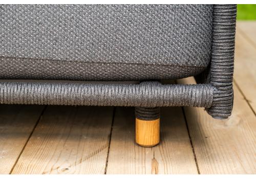  "Лугано" лаунж-зона 5-местная плетеная из роупа (веревки), каркас алюминиевый темно-серый, роуп темно-серый, фото 24 