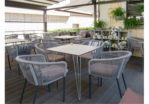  "Руссо" обеденный стол из HPL квадратный 90х90см, цвет молочный, фото 2 