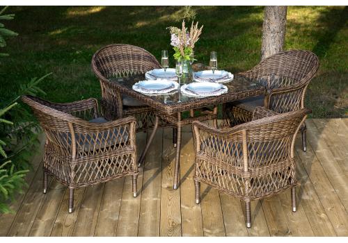  "Сицилия" обеденная группа плетеная, цвет коричневый, фото 1 