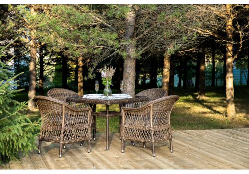  "Сицилия" обеденная группа плетеная, цвет коричневый, фото 3 