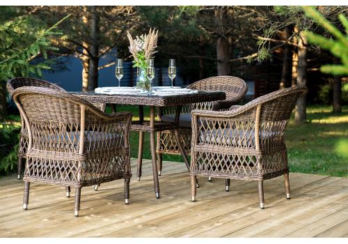  "Сицилия" обеденная группа плетеная, цвет коричневый, фото 4 