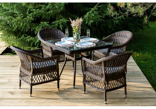  "Сицилия" обеденная группа плетеная, цвет коричневый, фото 5 