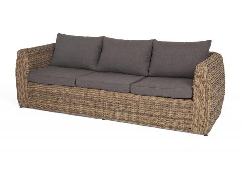  "Кальяри" диван из искусственного ротанга (гиацинт) трехместный, цвет соломенный, фото 1 