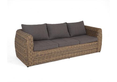  "Кальяри" диван из искусственного ротанга (гиацинт) трехместный, цвет соломенный, фото 4 